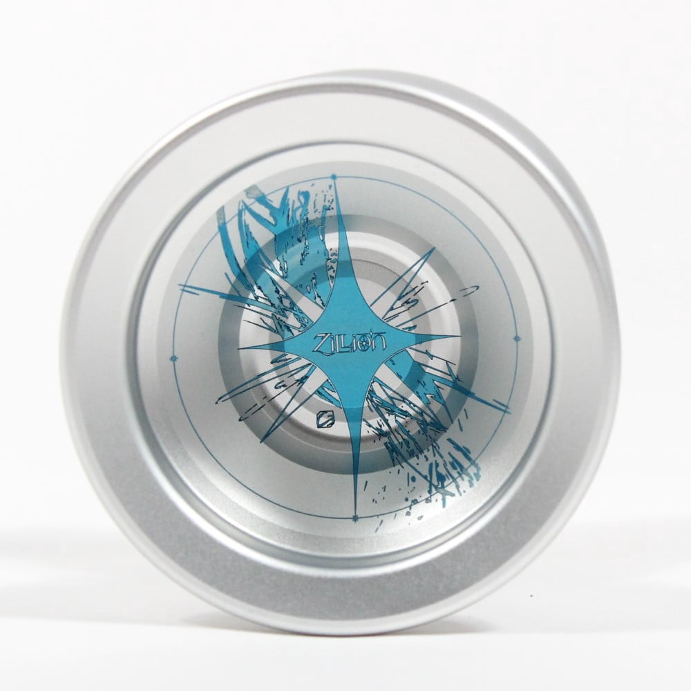C3yoyodesign Zillion Yo-Yo - Monometal - Large Diameter and Wide Bodied YoYo (Silver Blue Splash)