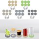 thumbnail image 1 of Juego de Manteles Individuales y Posavasos Redondos de Algodón Tejido | 6 Salvamanteles Antideslizantes y Resistentes Al Calor para Mesa de Comedor y Encimera de Cocina | 10 Cm con Soporte | Gris, Ca, 1 of 6