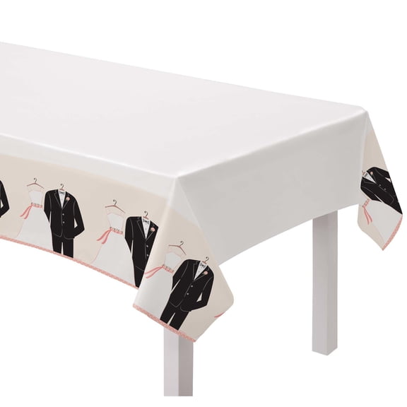 Wedding Attire Plastic Tablecover (1ct)