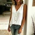 thumbnail image 6 of Noric Women's Sleeveless Button Up Tank Tops Summer V Neck Casual Solid Color Loose Fit Blouse, 6 of 6