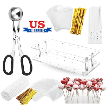 Complete Cake Pop & Lollipop Pro Kit: Maker Mold, Display Stand & 600 Pieces for Multi-Size Treats