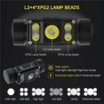 thumbnail image 4 of Linterna frontal recargable, 1200 lúmenes, linterna LED superbrillante, 6 modos de grado ajustable, faro resistente al agua para adultos, camping, senderismo, correr al aire libre, 4 of 5