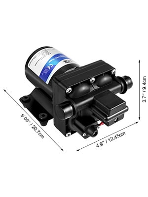 VEVOR Fresh Water Pump, 12 V Self Priming Sprayer Pump, 3 GPM RV Water Pump, with Pressure Switch 55 PSI Self Priming Water Pump, Detachable Strainer 12V Diaphragm Pump for RV Camper Marine Boat Lawn