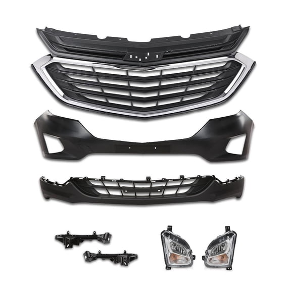 CROSSDESIGN Front Bumper Cover Set Compatible with Chevy Equinox 2018-2021 84150736 7PCS