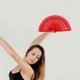 thumbnail image 4 of Vintage Wood Hand Fan Folding for Party Dancing Red Handheld Fan, 4 of 4