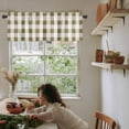thumbnail image 6 of Brown Plaid Kitchen Valances for Windows 42x12 Inch Kitchen Curtains Valances Rod Pocket Spring Summer Farmhouse Buffalo Checkered Bathroom Window Valances for Window Treatment Decor, 6 of 6