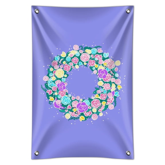 Spring Wreath Flowers Home Business Office Sign