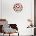 thumbnail image 3 of Battery Operated Analog Wall Clocks Non-Ticking Silent Modern Clock Decorative for Home,Office-Vintage Wooden Wall With Pastel Colors Pink And Blue(16inch), 3 of 4