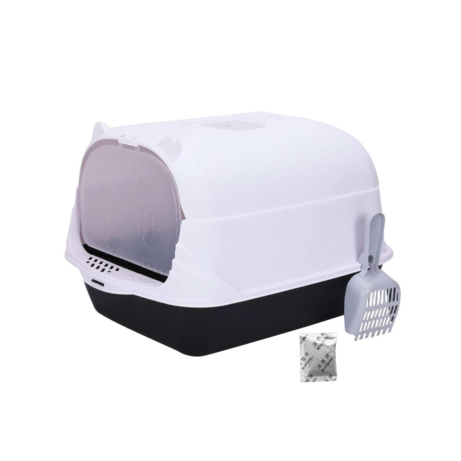 Bvdfgk Enclosed Cat Toilet Hooded Cat Litter Box Kitty Litter Pan High Sided Bedpan Cat Black