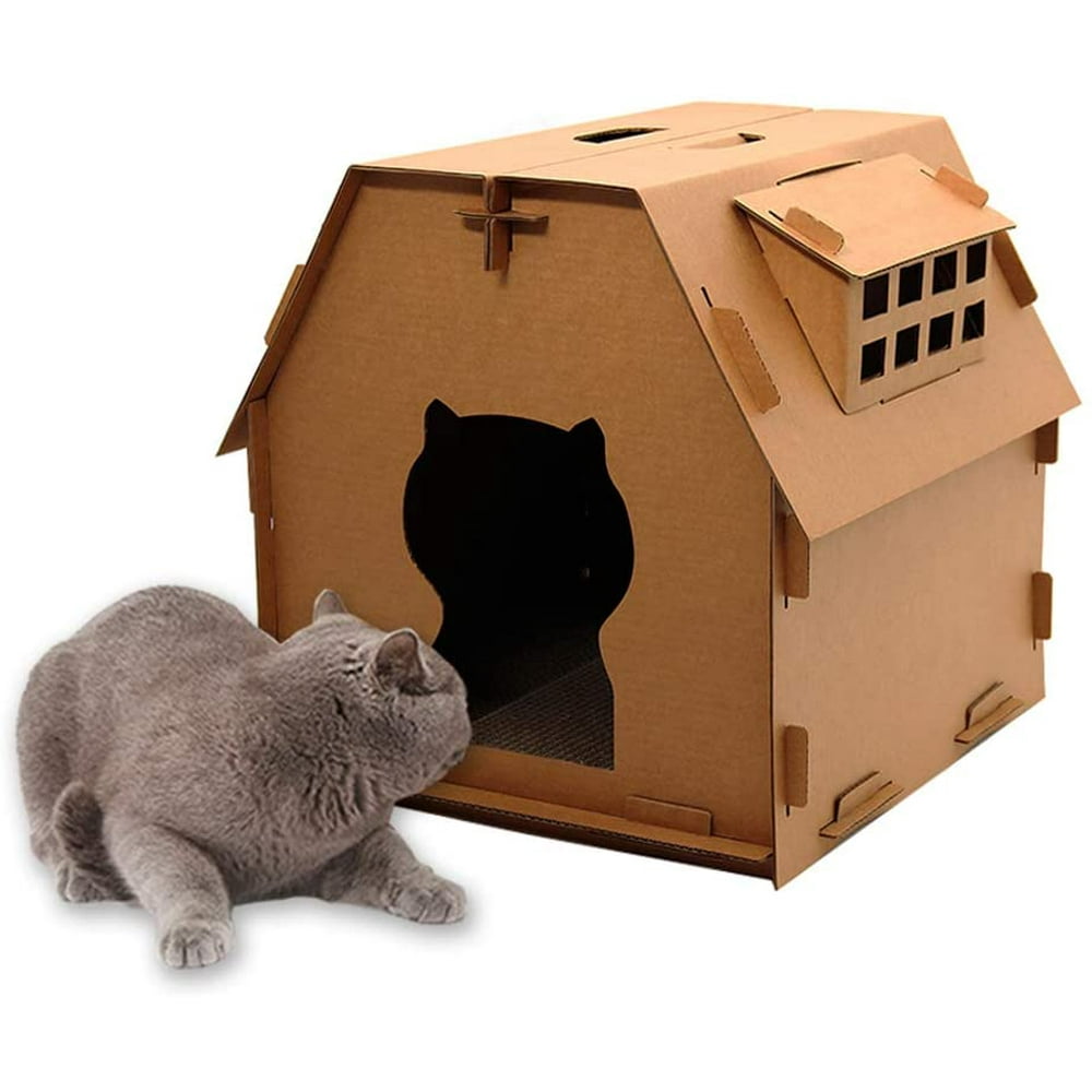Unbranded Cat House Scratcher Cardboard with Scratch Pad Scratching Pad