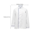 thumbnail image 3 of Restaurant Chef Coat Long Sleeve Chef Clothes Chefs Jacket Unisex Chef Coat, 3 of 8