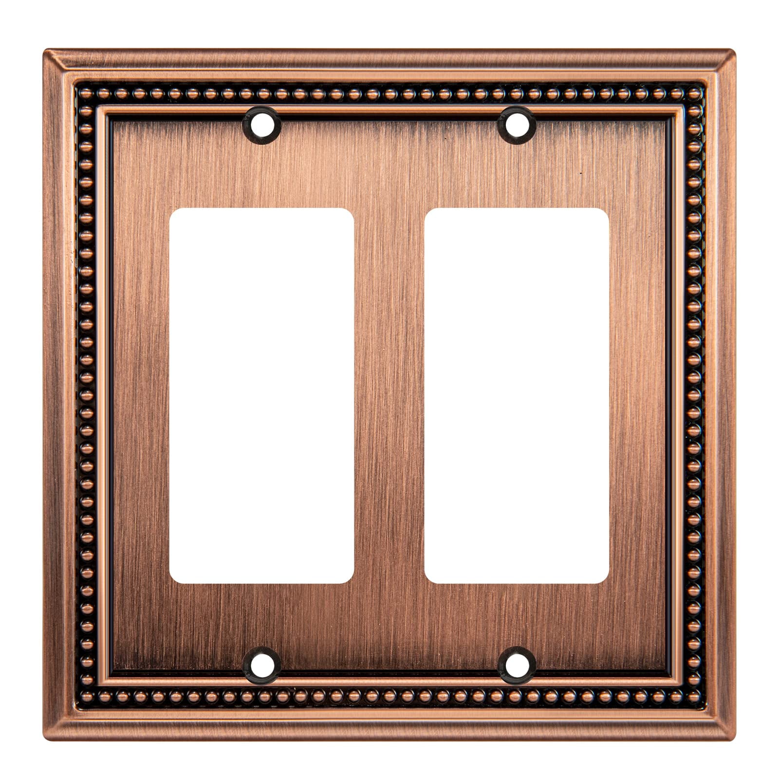 Franklin Brass W35060-pw-c Confezione Da 3 Placche Copriinterruttore Singole, Classic Beaded, Finitura Bronzo Con Riflessi Ramati - 2