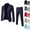 Navy, variant on Men's 2-Piece Suits Slim Fit 1 Button Dress Suit Jacket Blazer & Pants Set
