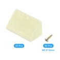 thumbnail image 3 of 20 Pcs 90 Degree Plastic Corner Braces, 20x42x20mm Shelf Right Angle Brackets with Screws, Beige, 3 of 6