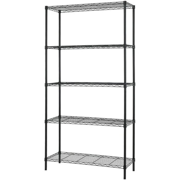 Metal Shelf Large Storage Shelves Heavy Duty Height Commercial Grade Steel Layer Shelf 1250 LBS Capacity (Black)