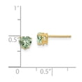thumbnail image 2 of Primal Gold 14 Karat Yellow Gold 5mm Heart Green Quartz Earrings, 2 of 2