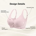 thumbnail image 3 of Qylux Wireless Bras for Women No Underwire Push Up Bras Seamless Full Coverage Comfort Lift Support Soft Everyday bra,Pink, 3 of 10