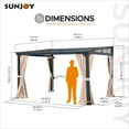 thumbnail image 4 of Sunjoy 10 x 12 ft Wall-Mounted Gazebo with Powder Coated Steel Roof, Black Aluminum & Metal Frame Lean to Gazebo with Curtains and Netting, 4 of 17