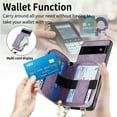 thumbnail image 5 of for Google Pixel 6a Wallet Case, Crossbody Phone Purse with Card Holder for Women, Zipper PU Leather Carrying Cover Gift with Shoulder Strap Kickstand Anti-drop for Google Pixel 6a - Purple, 5 of 10