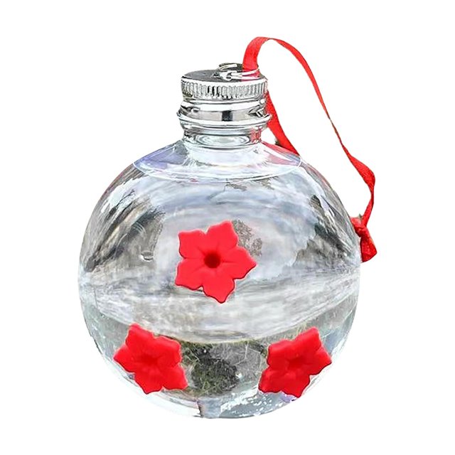 Bird Feeders for Outside Hanging, Hanging Flower Shaped Bird Feeder Mason Jar Hummingbird Feeder Transparent Container Outdoor Garden Decor Leak Proof Design and Maintain, Bird Feeders