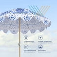 thumbnail image 5 of LAGarden Our Beach Portable Umbrella for Sand Beech Wood Pole Carry Bag with Printed Porcelain Love Cute Garden Parasol, 5 of 9