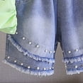 thumbnail image 5 of ZOYOEN Toddler Girls Fashion Outfits Set- Cute Short Sleeve Casual Baby Summer Clothes Sparkly T Shirts and Denim Shorts Pink Size 4 T, 5 of 6