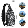 thumbnail image 5 of Sling Backpack,Ghost Boo Halloween Pattern Crossbody Bag with Water Bottle Holder,Waterproof Sling Bag for Men/Women with Chest Phone Holder for Hiking,Travel, 5 of 6