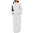 thumbnail image 7 of Womens Sweatsuits 2 Piece Lounge Matching Sweat Sets Fall Outfits Light Gray XL, 7 of 7