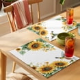 thumbnail image 4 of Summer Hummingbird Placemats Set of 2, Sunflower Leaves Vintage Farmhouse Non-Slip Place Mats Washable Table Mats for Kitchen Dining Table Decorations Indoor/Outdoor, 4 of 9