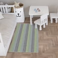 thumbnail image 2 of Mainstays Kids Indoor Blue and Green Striped Machine Tufted Accent Rug, 28.8" x 45", Machine Washable, Non-Skid Backing, 2 of 5