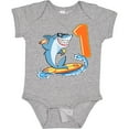 thumbnail image 3 of Inktastic First Birthday Surfing Shark with Hot Dog and Ice Cream Boys or Girls Baby Bodysuit, 3 of 5