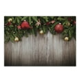 thumbnail image 1 of Christmas Cutting Board, Xmas Ornaments over Wooden Rustic Board Backdrop with Stars Goodwill Print, Decorative Tempered Glass Cutting and Serving Board, Small Size, Brown Green Red, by Ambesonne, 1 of 1