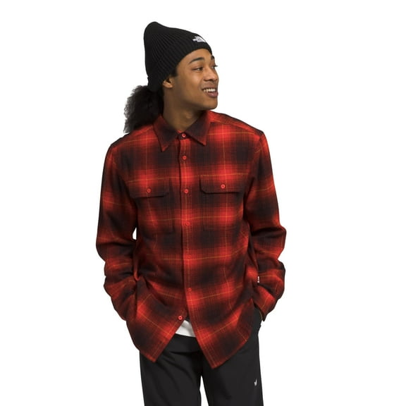 THE NORTH FACE Arroyo Flannel Shirt Fiery Red Medium Half Dome Shadow Plaid LG