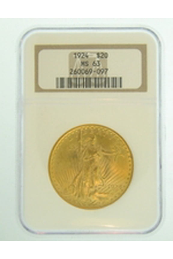 1924 $20 MS-63 NGC Gold Double Eagle Saint Gaudens Coin