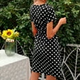 thumbnail image 5 of Dyegold Sundresses for Women Casual Beach - Summer Dresses for Women 2023 Beach V-Neck Short Sleeve Polka Dots Belted Maxi Sundress ​Casual Loose Long ​Tank ​Dress, 5 of 5