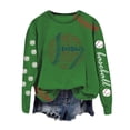 thumbnail image 4 of Holzkary Baseball Sweatshirt for Womens 2025 Round Neck Long Sleeve Top Hoodless Sweatshirt Long Sleeve Comfy Baseball Shirts Softball Crewneck Graphic Pullover Top 2025 Fall Sweatshirts Green M, 4 of 5