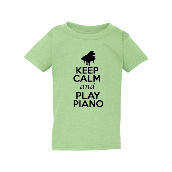 Keep Calm and Play Piano Pianist Musician Music Lover Toddler Kids T-Shirt Tee