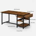 thumbnail image 4 of Dining Table Set for 4, 3 Piece Kitchen Dining Table Set with Upholstered Benches, Kitchen Dining Room Table with Storage Drawers & Wine Rack for Small Space, Apartment, Space Save, 4 of 9