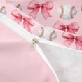 thumbnail image 4 of spefrowx Kawaii Baseball Print Bedding for Girls, Pink Princess Bowknot Duvet Cover Full, Pink Reversible, 3pcs, 1 Duvet Cover and 2 Pillowcases, 4 of 6