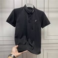 thumbnail image 2 of Camiseta polo lisa para hombre, elegante camiseta holgada, ropa informal, venta al por mayor, camisetas vintage con cuello para hombre, ropa urbana original, 2 of 5