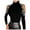 Black, variant on Off The Shoulder Tops Women Trendy Solid Sexy Mock Neck Rhinestone Tunic Shirts Casual Slim Long Sleeve Blouses UnderShirt