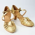 thumbnail image 2 of fukaraa Women's Sequin Practice Ballroom Dancing Shoes Indoor Performance Latin Dance Shoes, 2 of 3