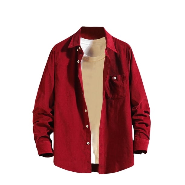 Blusa y camisa de manga larga con cuello vuelto, informal, de uso diario, para hombre, de manga larga, color liso, holgada, con bolsillos, de licra.