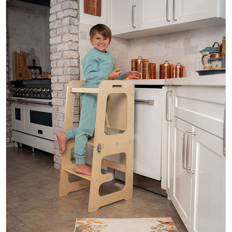  Kitchen Step Stool for Toddlers, Montessori Kids Learning  Stool,Baby Standing Tower for Counter,Children Standing Helper-White : Baby