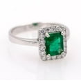thumbnail image 3 of 2.21ct Emerald Cut Emerald Ring | Colombian Emerald and Diamonds Three Stone Ring, 3 of 3
