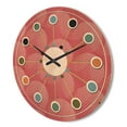 thumbnail image 3 of Designart 'Red Round Geometrical ' Mid-Century Modern Wood Wall Clock, 3 of 5