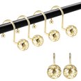 thumbnail image 4 of Unique Bargains Shower Curtain Hooks Bathroom Hollow Ball Design Curtain Rod  Hangers Home Decor Gold 12Pcs, 4 of 4