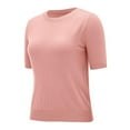 thumbnail image 6 of AherBiu Short Sleeve Tops for Women Sweater Pullover Tops Crewneck Comfy Warm Knitted Shirts Blouse, 6 of 6