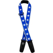 Lock-It Straps Jacquard 2" Locking Guitar Strap White/Blue Stars