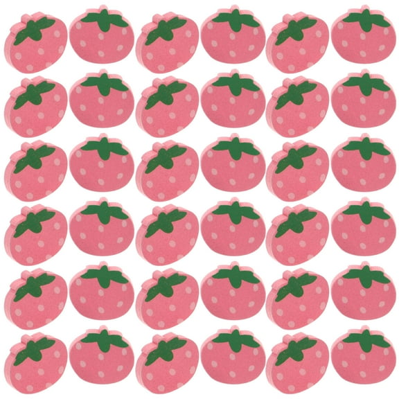 Raindrops Pink Strawberry Design Wooden Buttons for Sewing Clothes Crafts and DIY Projects 50 Pieces